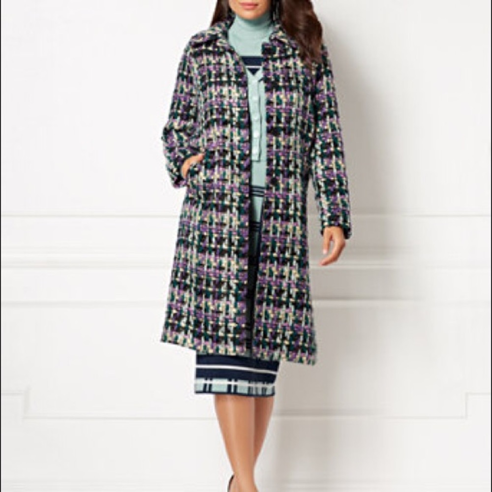 Full length brand new Eva Mendes Tweed Jenia Coat